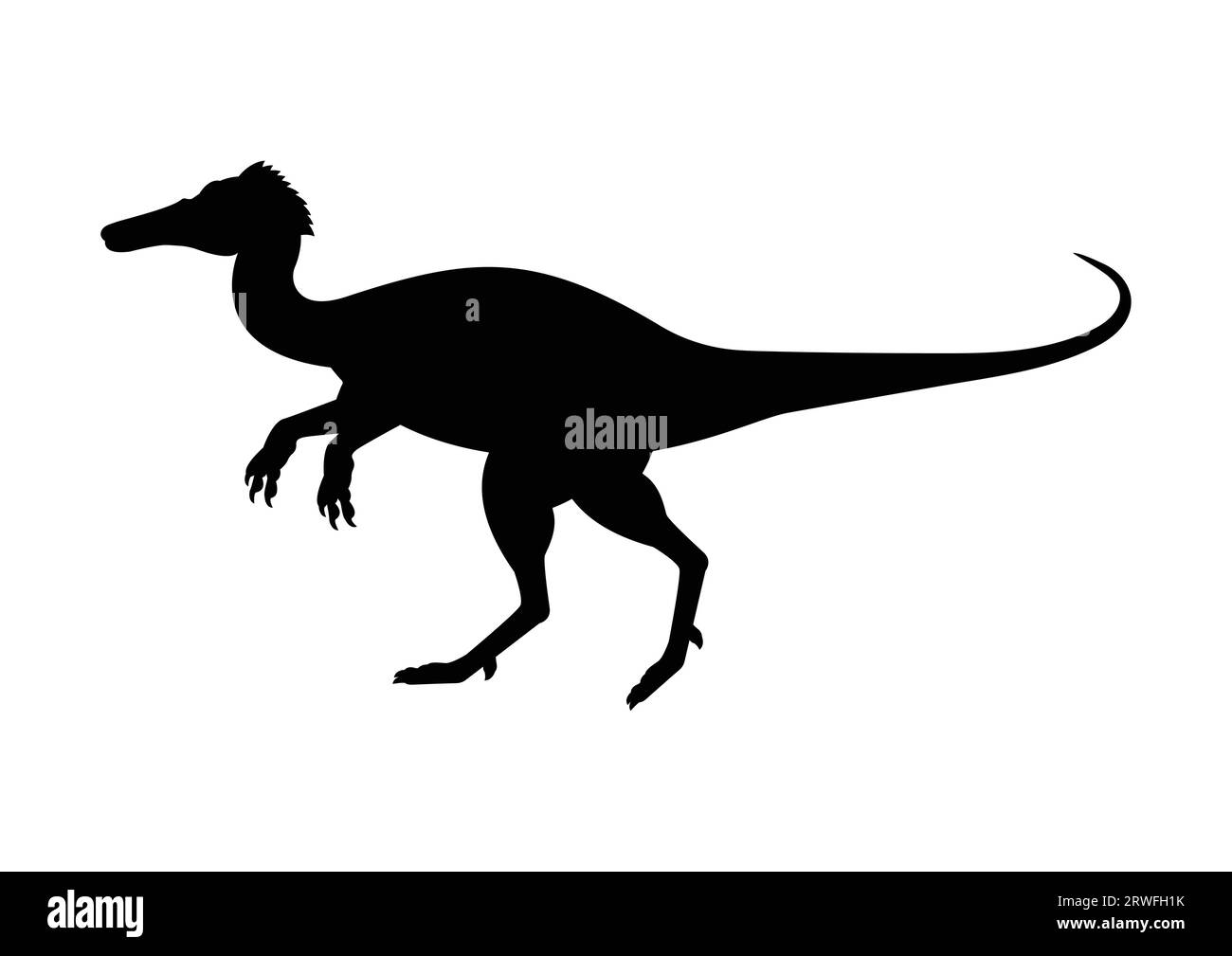 Baryonyx Dinosaurier Silhouette Vektor isoliert auf weißem Hintergrund Stock Vektor