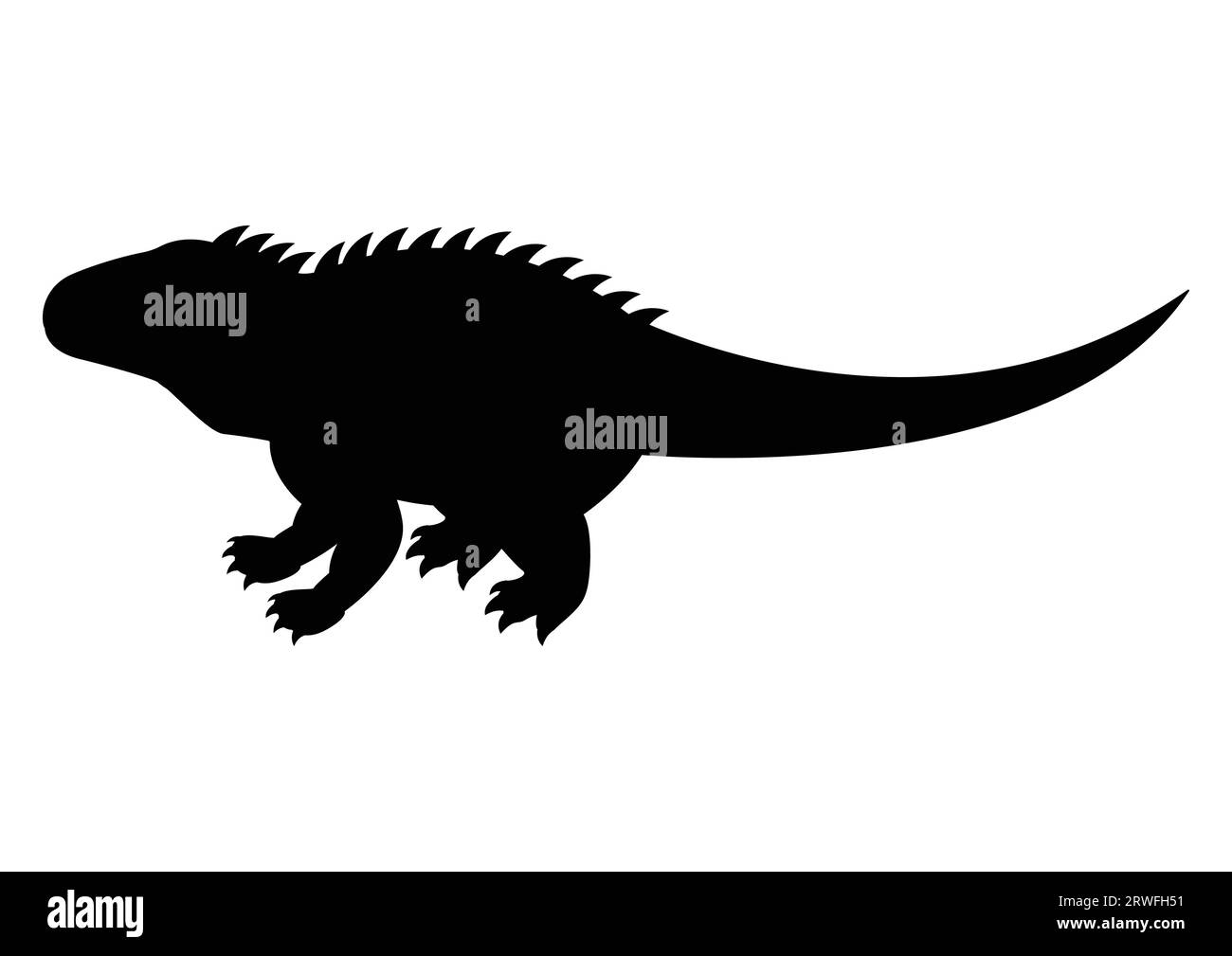 Shansisuchus Dinosaurier Silhouette Vektor isoliert auf weißem Hintergrund Stock Vektor