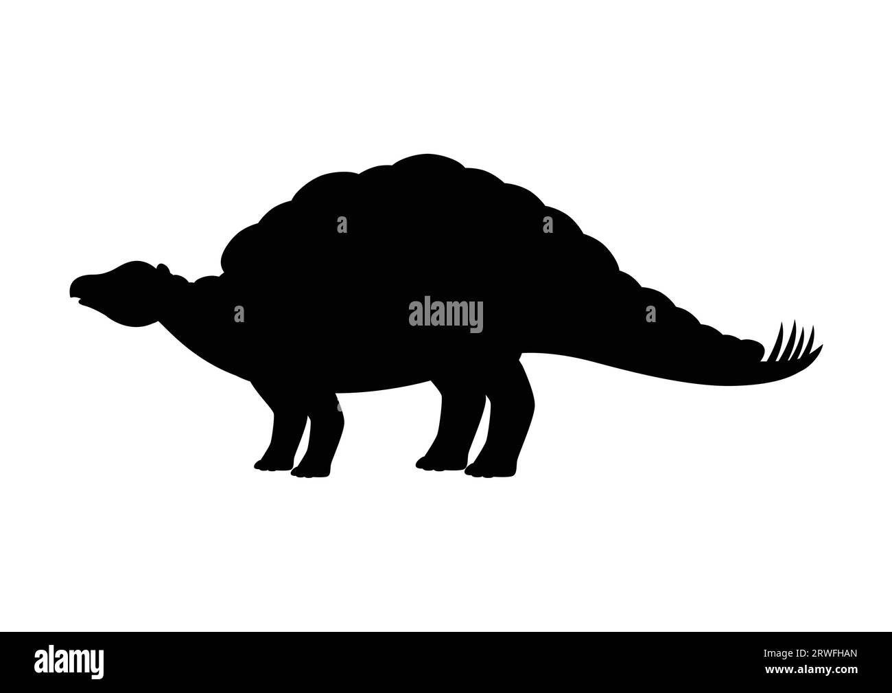 Wuerhosaurus Dinosaurier Silhouette Vektor isoliert auf weißem Hintergrund Stock Vektor