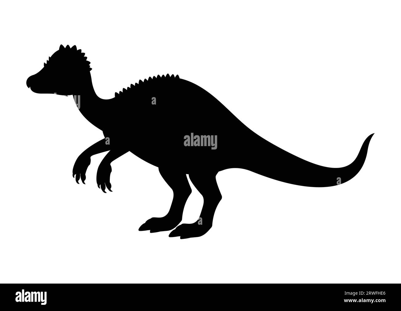 Pachycephalosaurus Dinosaurier Silhouette Vektor isoliert auf weißem Hintergrund Stock Vektor