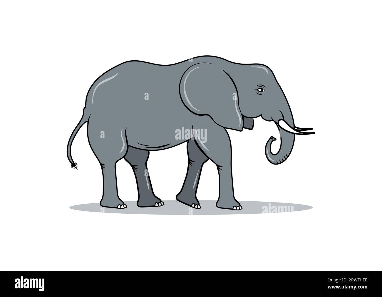 Elephant Cartoon-Figur Im Flachen Vektor-Design Stock Vektor