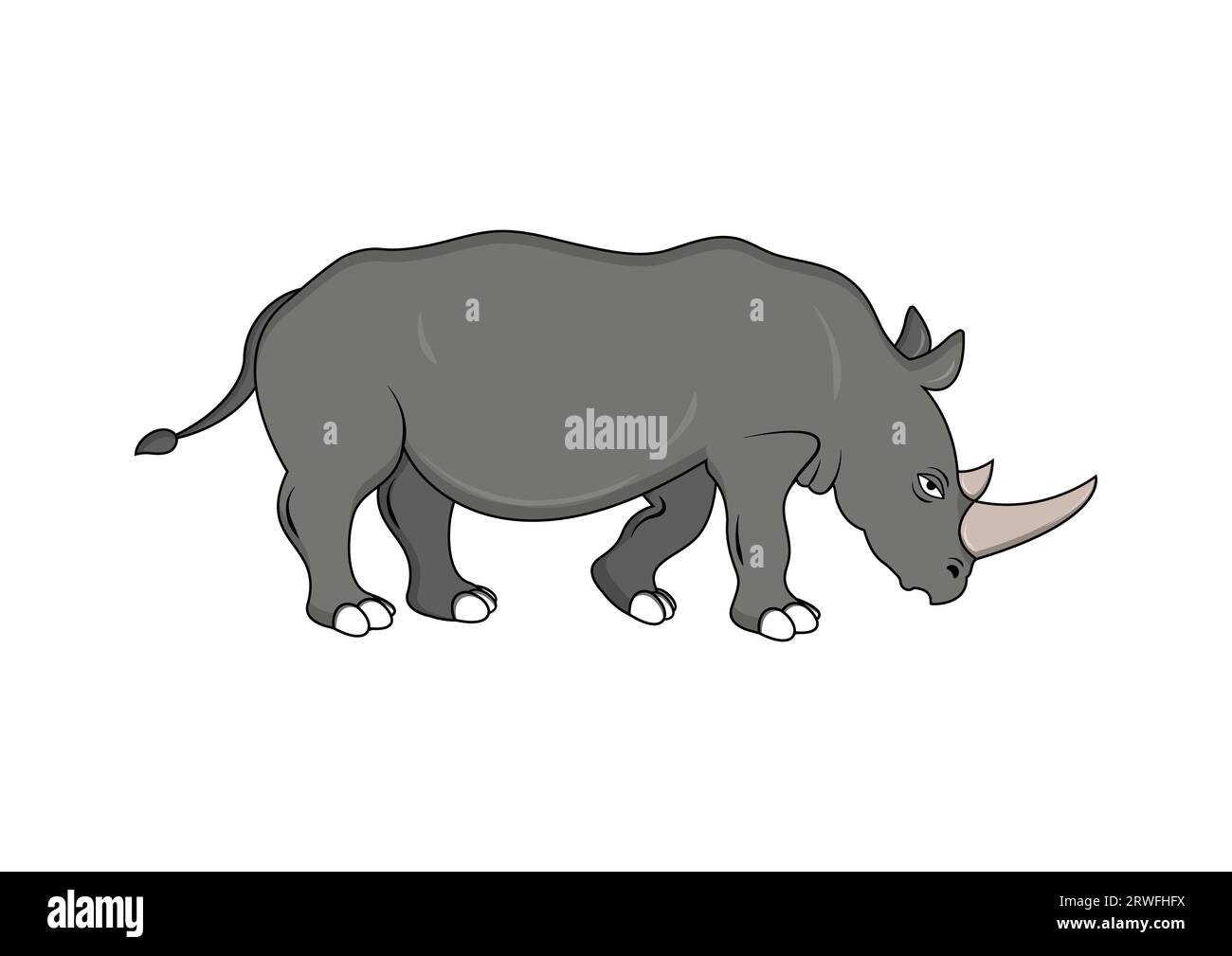Nashörner Cartoon-Charakter Vektor Flat Design Stock Vektor