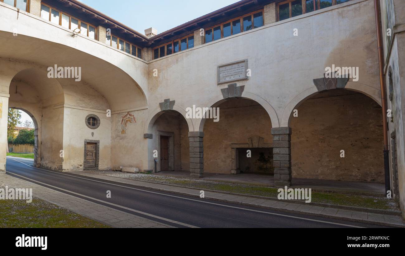 Veranda des Tores Aquileia, auf Italienisch Porta Aquileia, Eingang zur Festungsstadt Palmanova, Friaul-Julisch Venetien, Italien Stockfoto