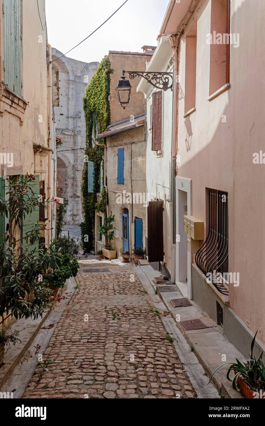 Historisches Zentrum in Arles/Provence Stockfoto