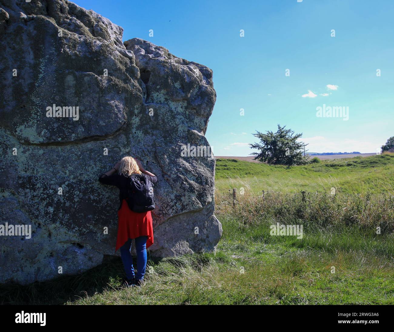 Antike neolithische Steinkreise in Wiltshire. Avebury Stockfoto