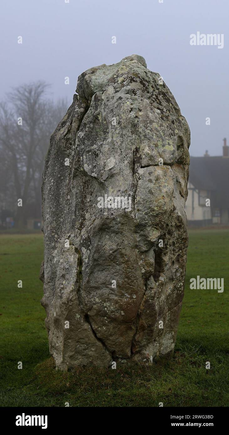 Antike neolithische Steinkreise in Wiltshire. Avebury Stockfoto