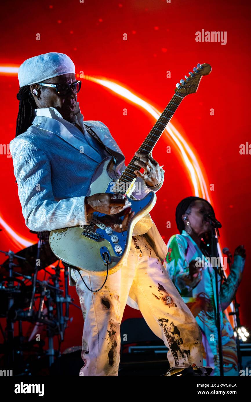 Nile Rodgers tritt live auf dem schottischen Musikfestival auf. Chic, Sister Sledge, Tartan Heart, Belladrum 2022 Stockfoto