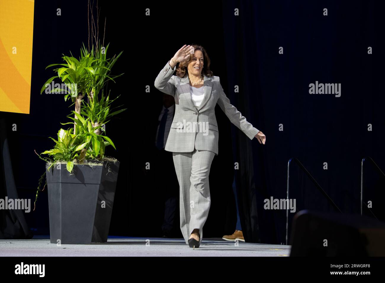 29. Juli 2023 Boston, Massachusetts, USA Vizepräsidentin der Vereinigten Staaten, Kamala Harris, hielt eine Rede auf dem NAACP-Nationalkonvent 2023 in Bost Stockfoto