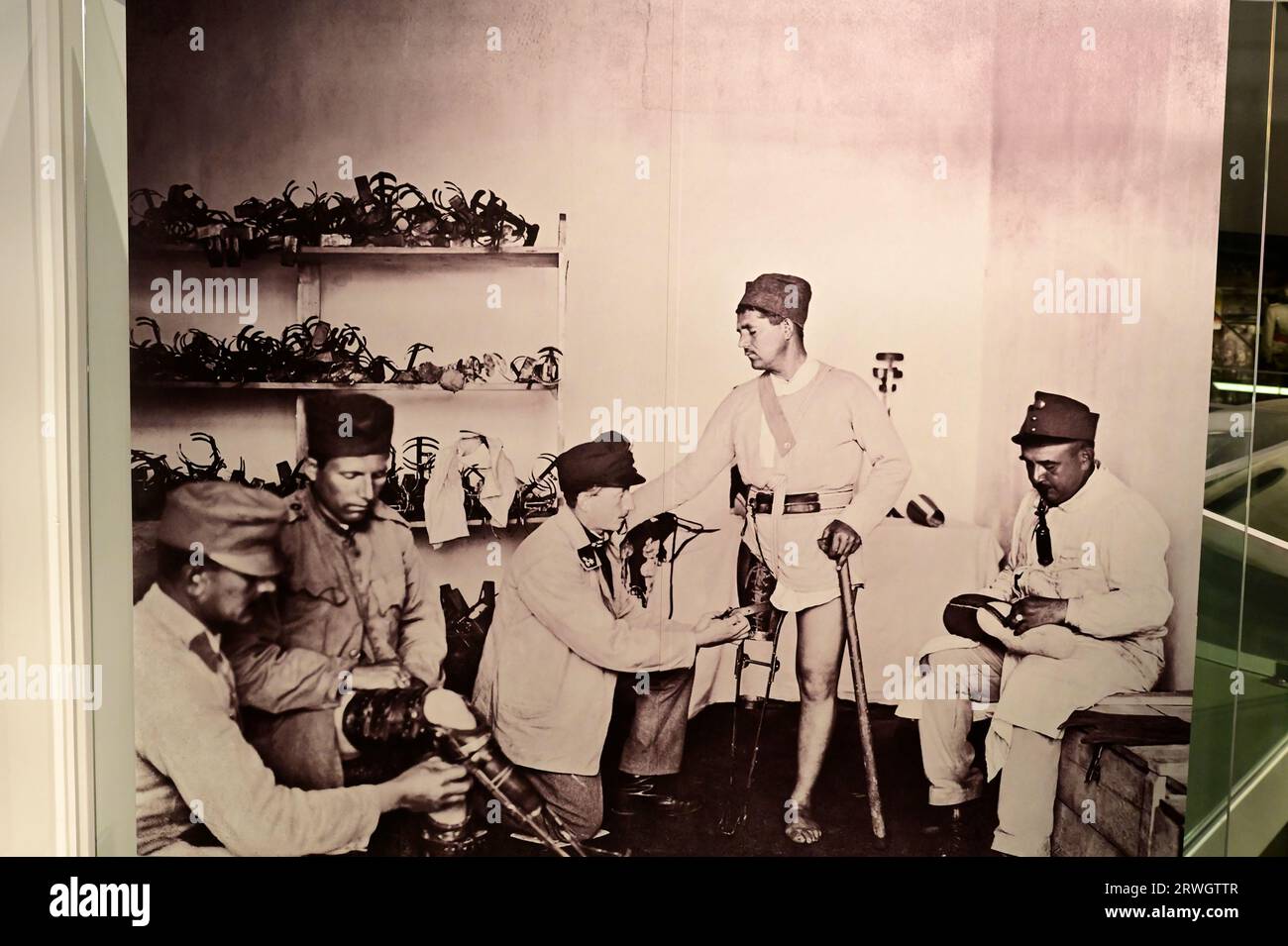 Wien, Österreich. Militärhistorisches Museum Wien. Foto von Behinderten aus dem Ersten Weltkrieg Stockfoto