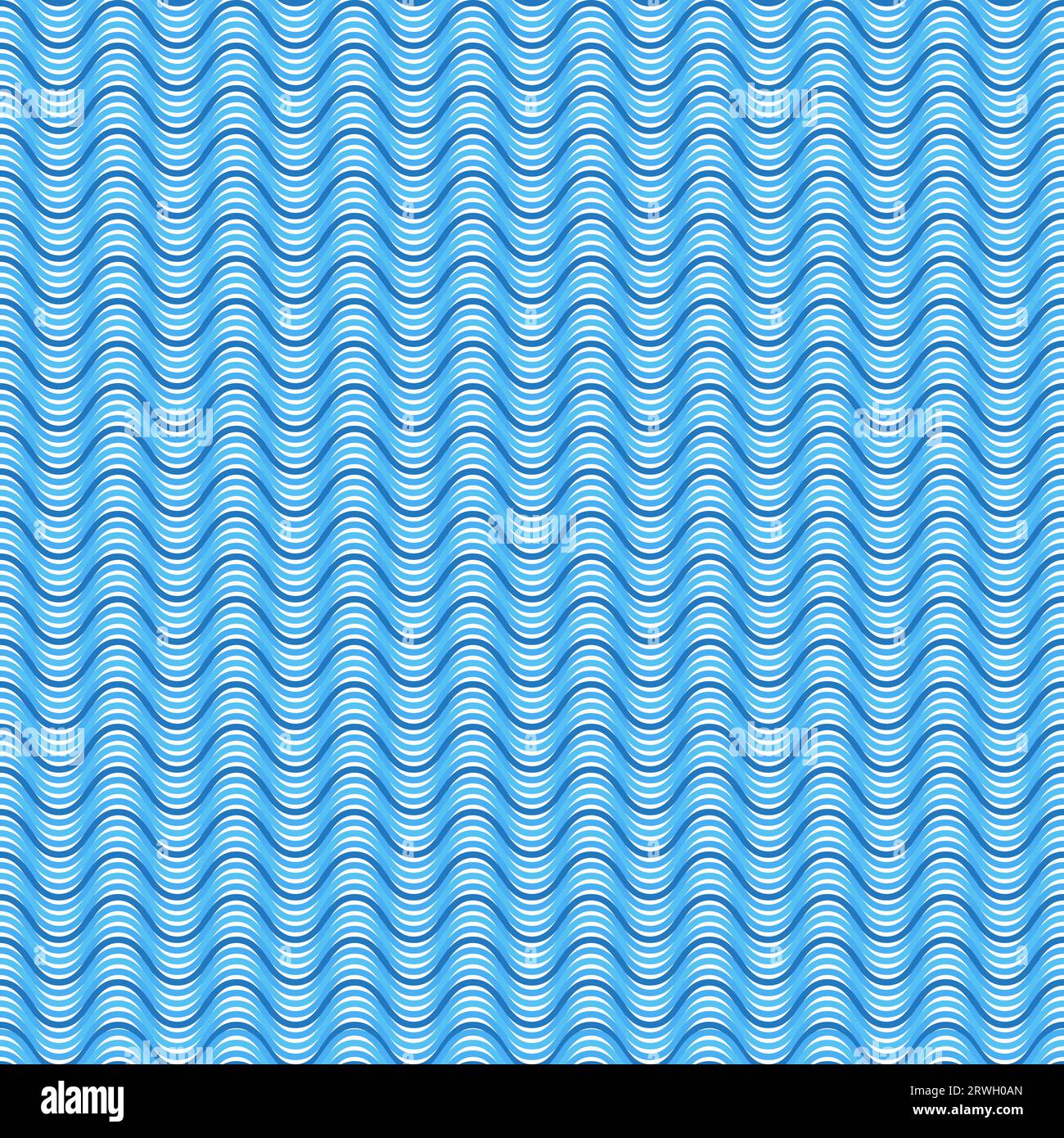 Nahtloses 3D-Muster Aqua Sea Wave einfache Flusswellen Stock Vektor