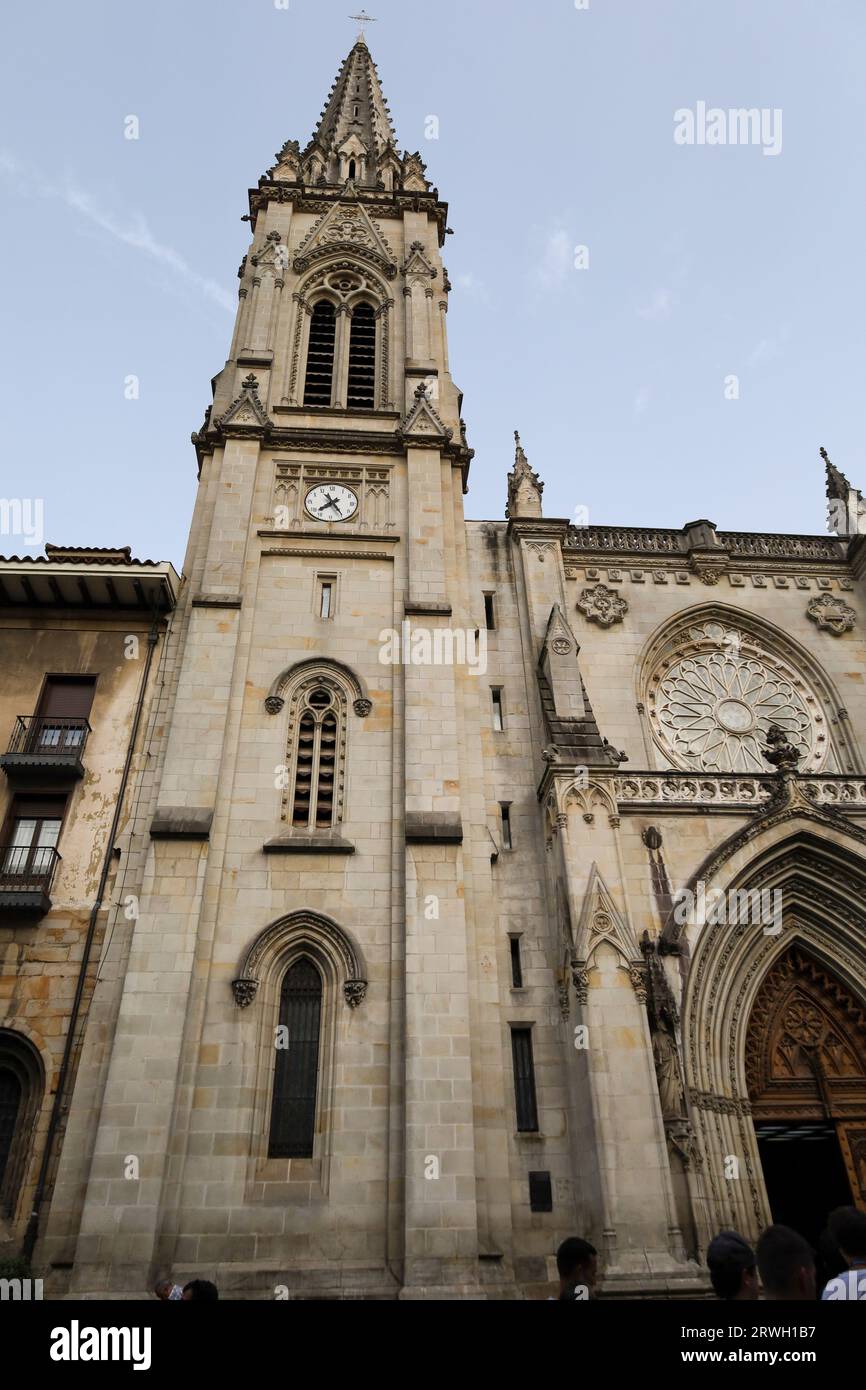 Bilbao, Spanien - 15. August 2023: Wunderschöne Kathedrale-Kirche von Bilbao, gewidmet dem heiligen Jakobus Apostel Stockfoto