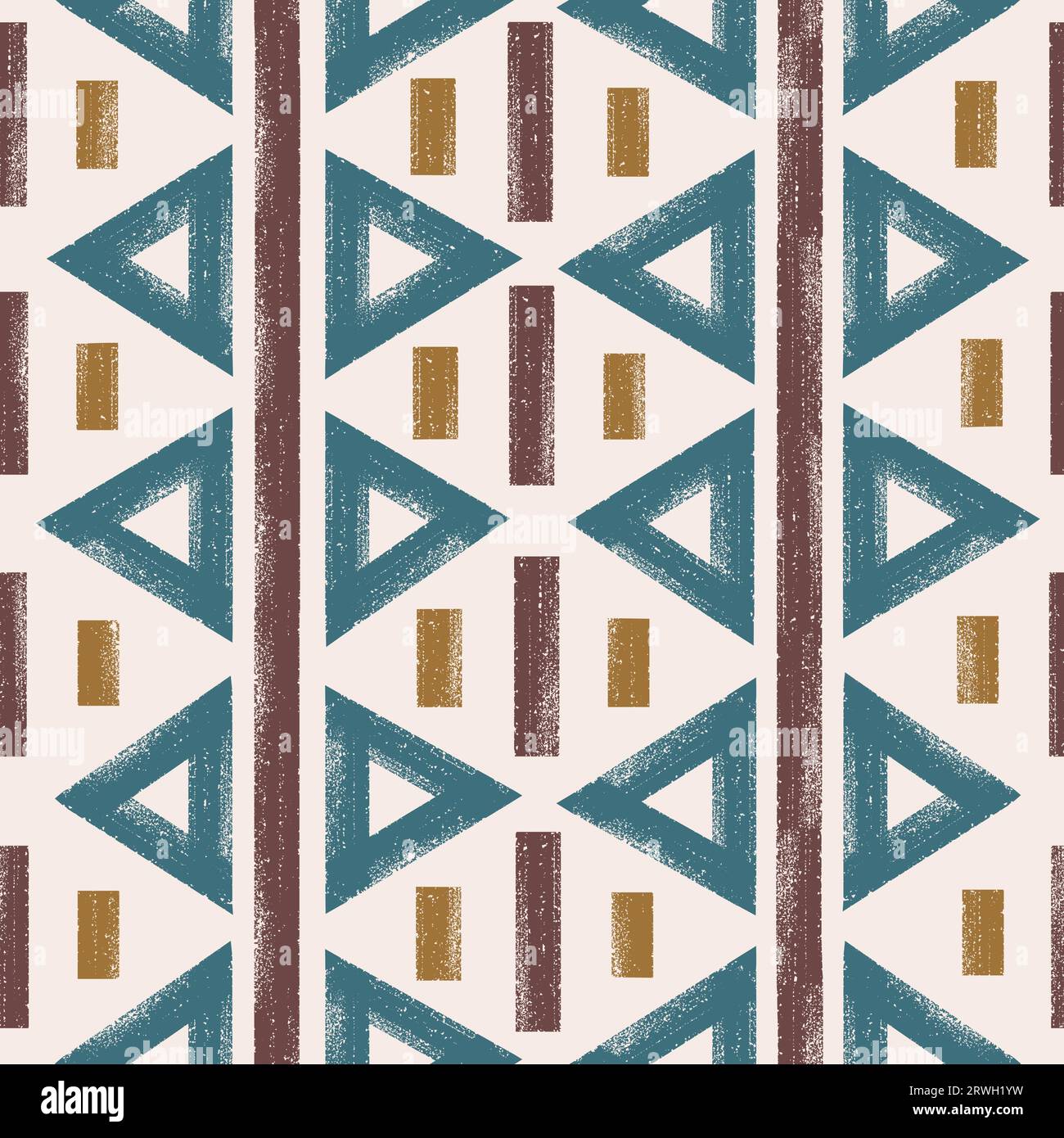 Afrikanisches Ornament, auffällige Linie, nahtloses Muster für Material, Paket. Ethnisches einfaches Design im Erdfarben-Vektorhintergrund. Stock Vektor