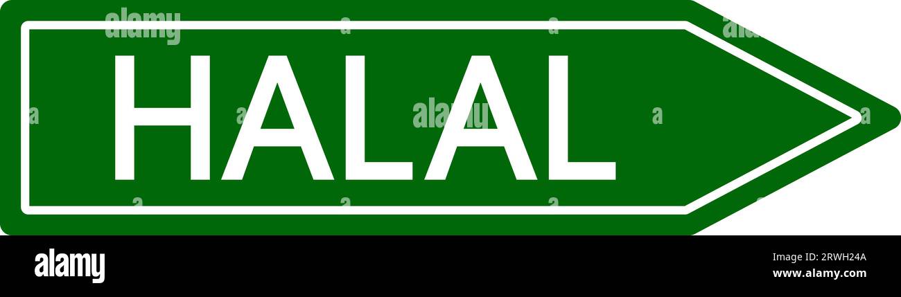 Halal Road Schild, muslimisches Lebenszeichen, verbotene Illustration Stock Vektor