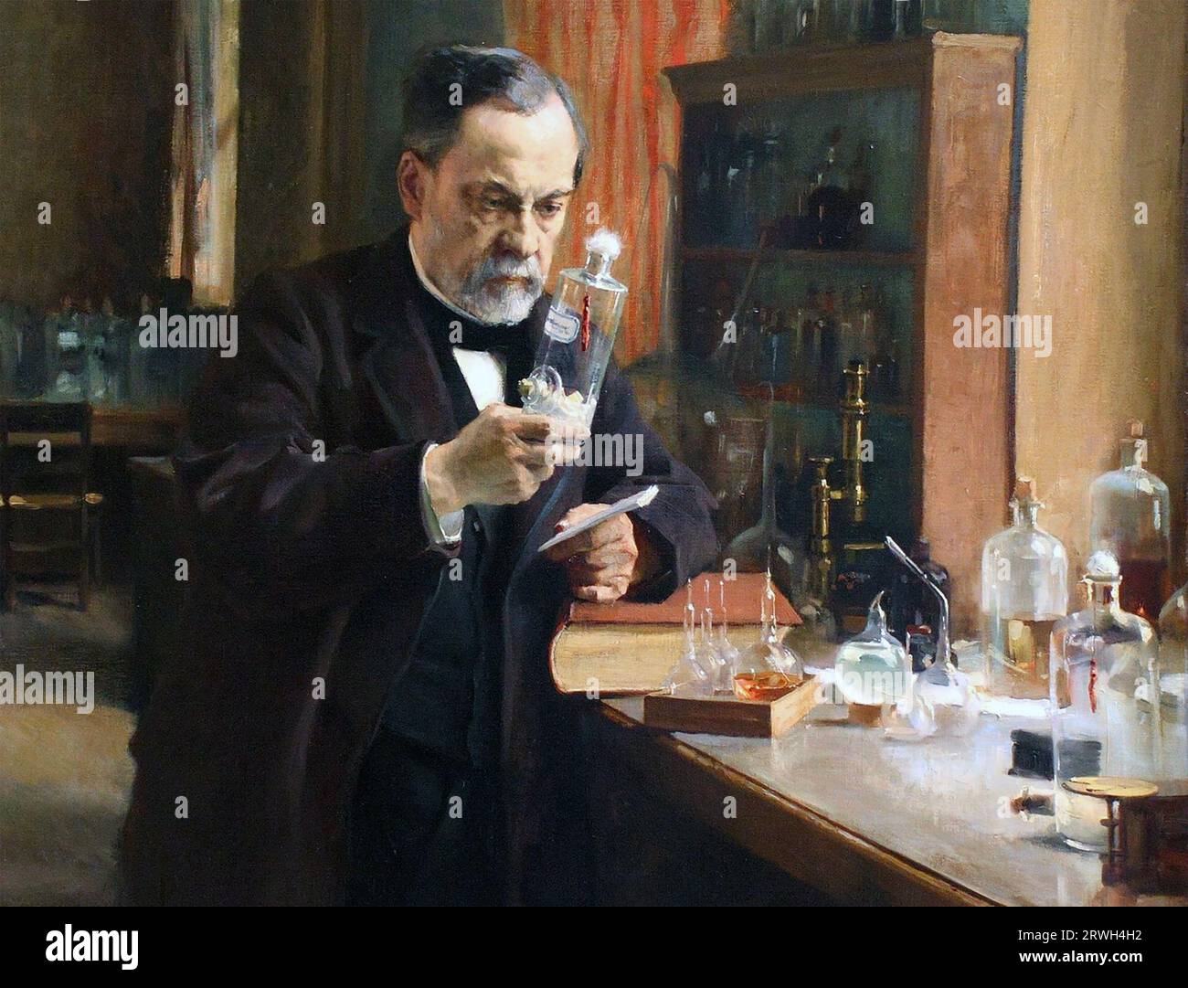 LOUIS PASTEUR (1822-1895) französischer Chemiker und Mikrobiologe. Detail des Gemäldes von Albert Edelfelt aus dem Jahr 1885 Stockfoto