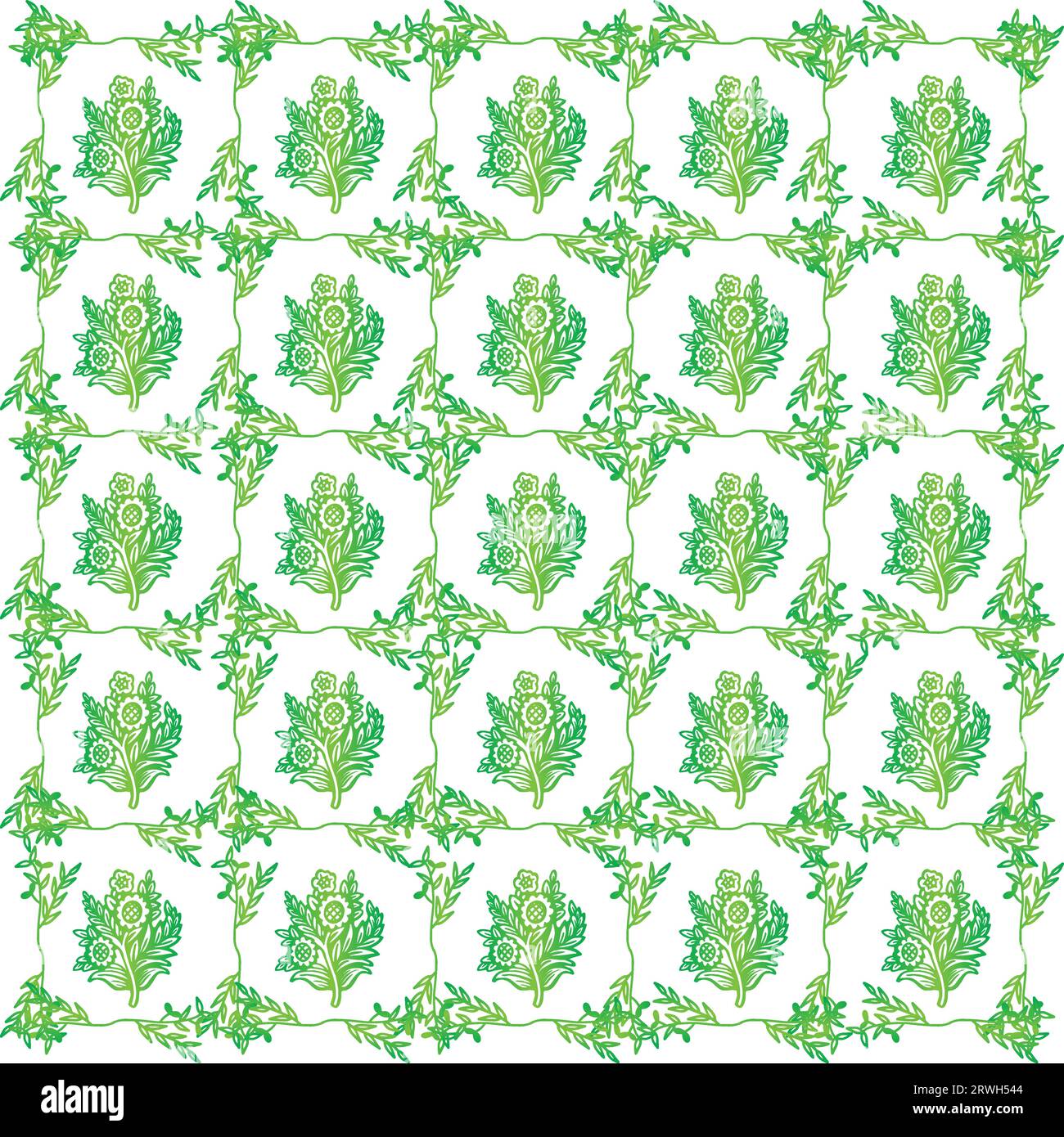 Abstraktes nahtloses Muster mit Silhouetten in Schwarz und weiß. Sich wiederholender monochromer Hintergrund mit Blumenmuster. Endlose Drucktextur. Stoffdesign. Stock Vektor
