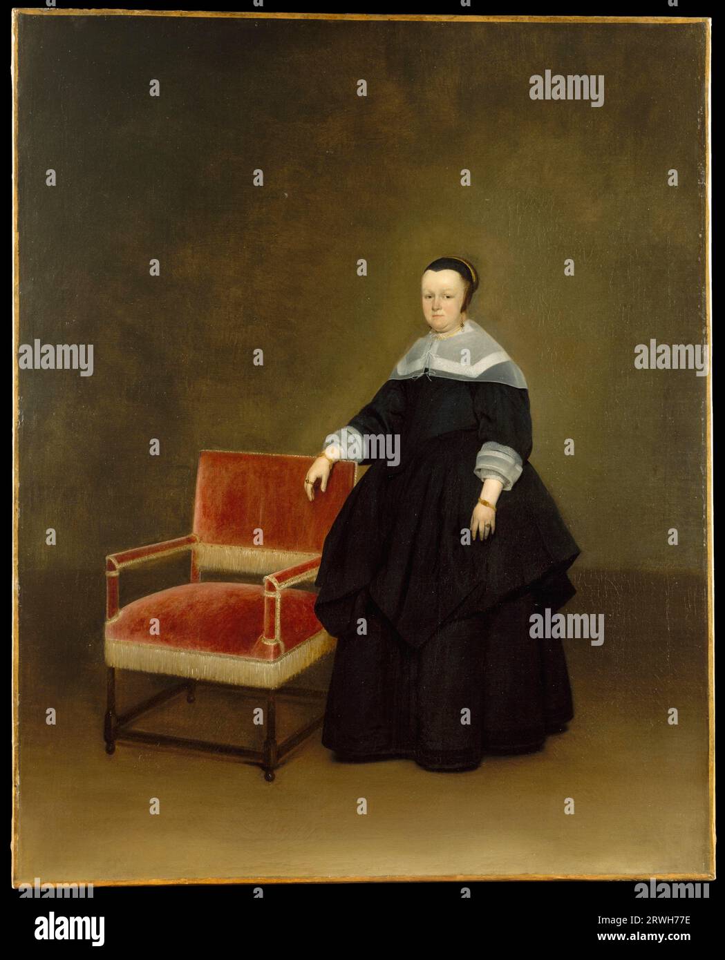 Margaretha van Haexbergen, Ehefrau des Burgomasters Jan Van Duren, Ölgemälde des niederländischen Künstlers Gerard ter Borch der Jüngere, ca. 1666–67 Stockfoto