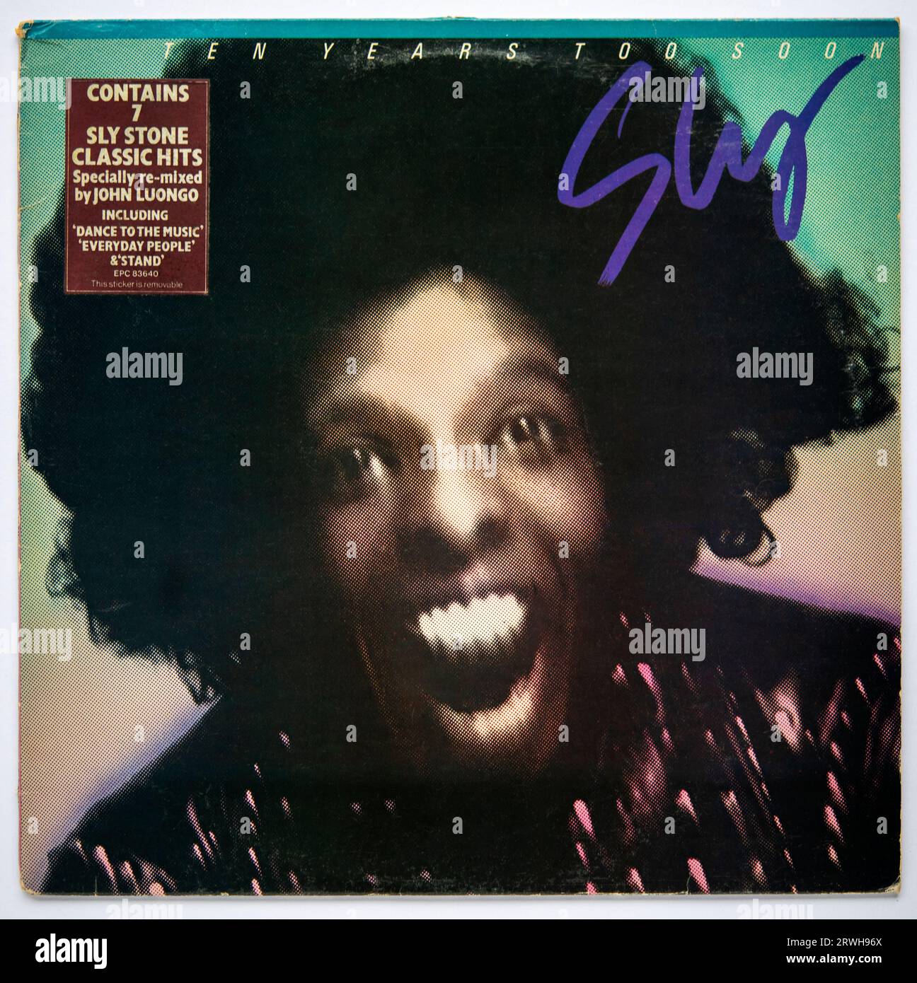 LP Cover von Ten Years Too Soon Remix Album von Sly and the Family Stone, das 1979 veröffentlicht wurde Stockfoto