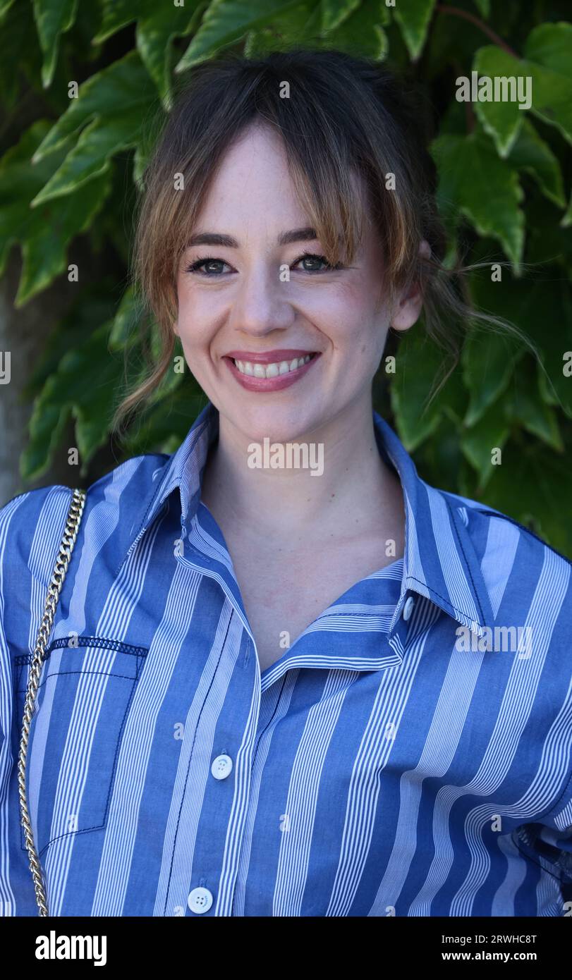 VENEDIG, ITALIEN - 02. SEPTEMBER: Sara Lazzaro trifft am 02. SEPTEMBER 2023 auf dem 80. Filmfestival Venedig 2023 in Venedig ein. Stockfoto