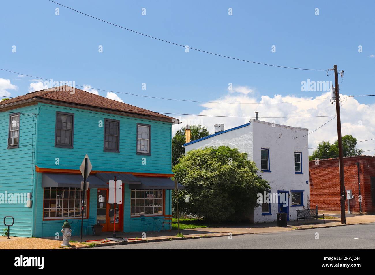 Gebäude in Quiet Town in Virginia, USA Stockfoto