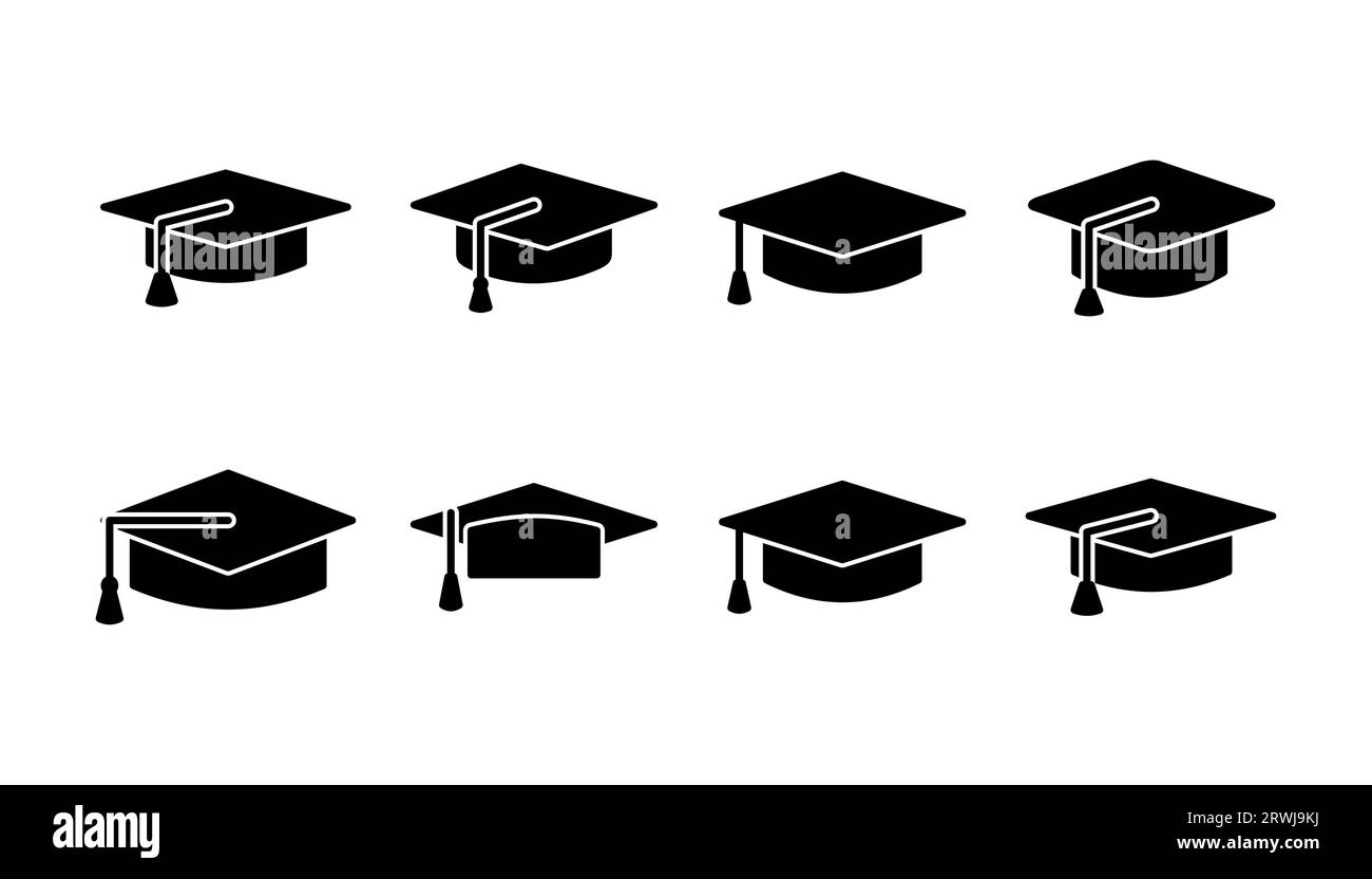 Bildungs-Symbol-Vektor. Symbolvektor der Graduierungskappe Stock Vektor Bildungs-Symbol-Vektor. Symbolvektor der Graduierungskappe Stock Vektor