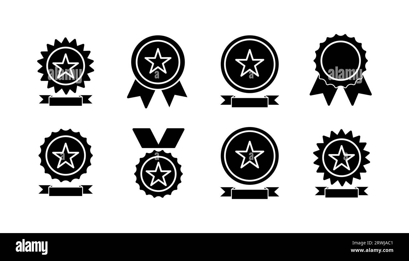 Symbolvektor erreichen. Medaillensymbol-Vektor. Auszeichnung. Zertifikat. Genehmigt Stock Vektor Symbolvektor erreichen. Medaillensymbol-Vektor. Auszeichnung. Zertifikat. Genehmigt Stock Vektor