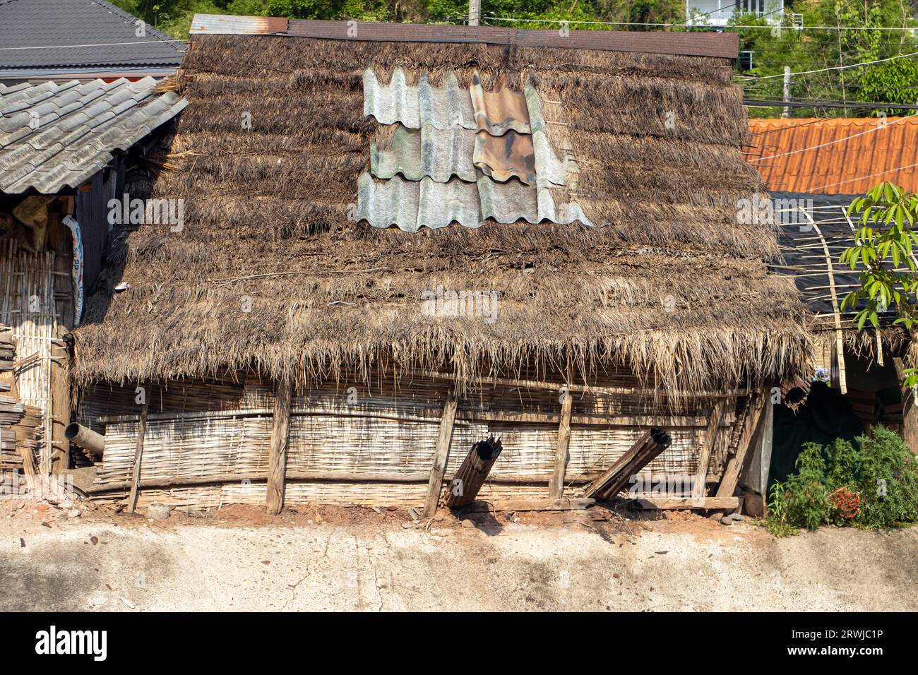 Ein primitiver Bau eines Dorfhauses Stockfoto