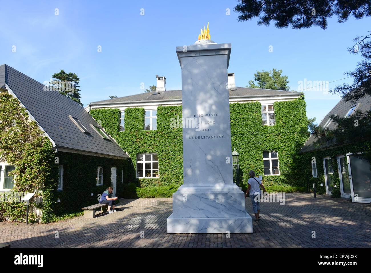 Eintritt zum Louisiana Museum of Modern Art in Humlebaek, Dänemark. Stockfoto