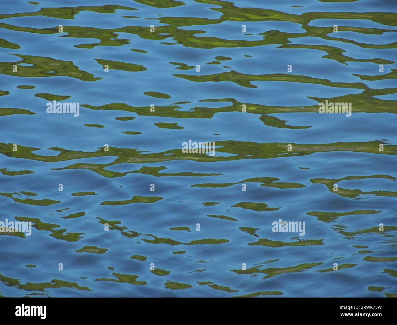 Grün-blaue Wellen in einem Teich, Detail, volle Größe Stockfoto