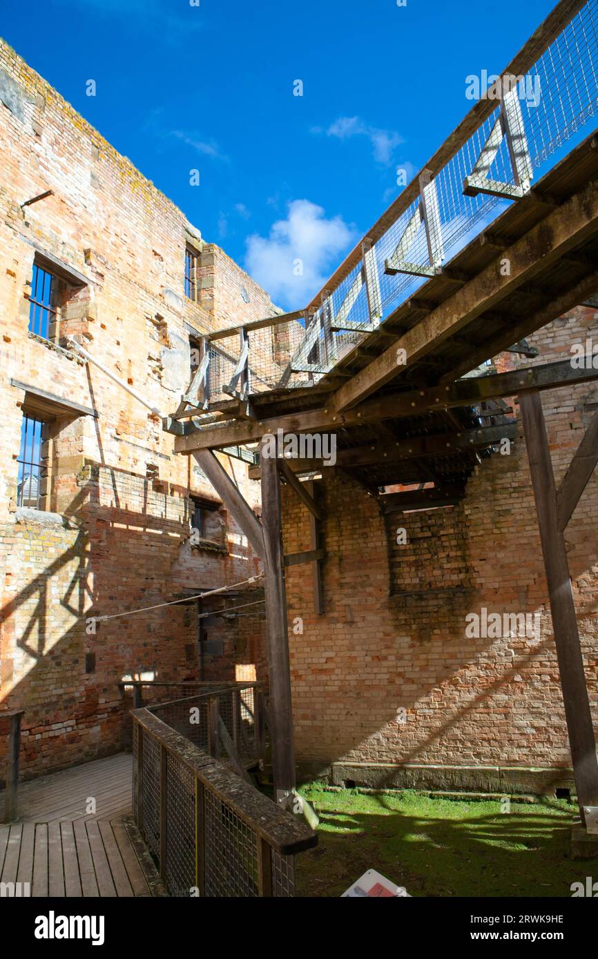 Das Innere des Strafvollzugsgebäudes in Port Arthur in Tasmanien, Australien Stockfoto