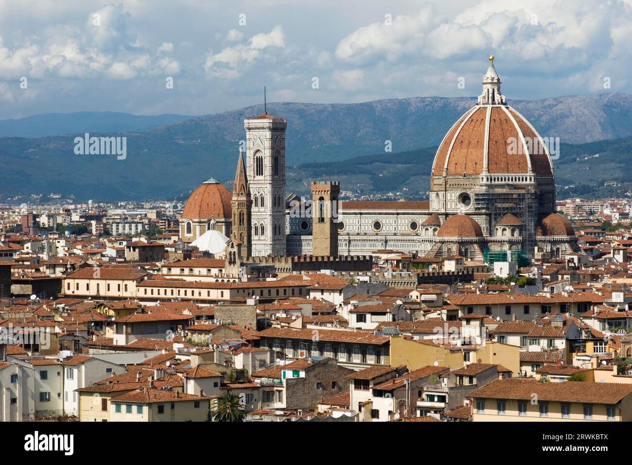 Die Kathedrale von Florenz mit ihrer Kuppel von Brunelleschi Stockfoto