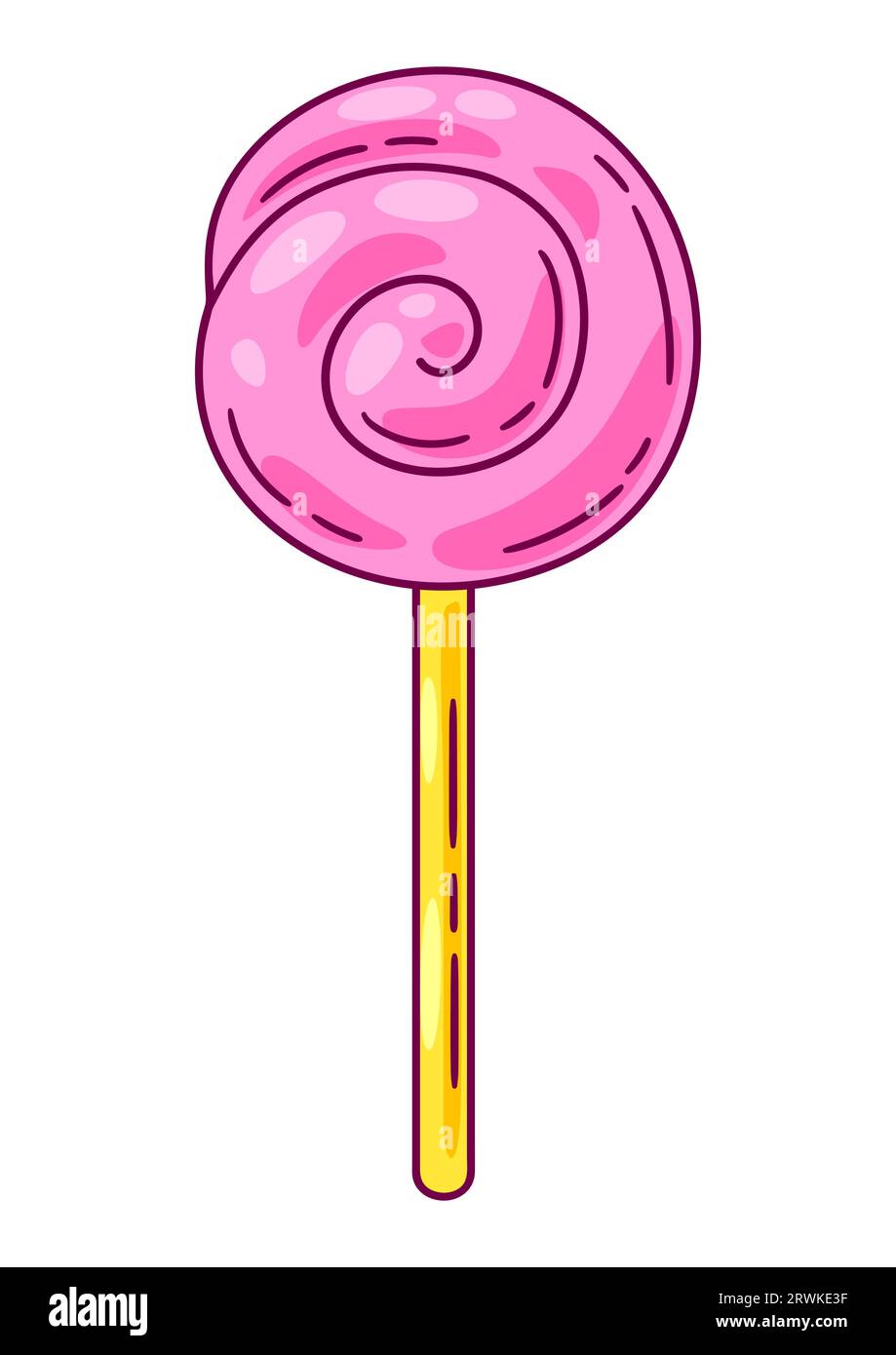 Lollipop Bonbonillustration. Bild für Süßwaren oder Süßwarenladen. Stock Vektor