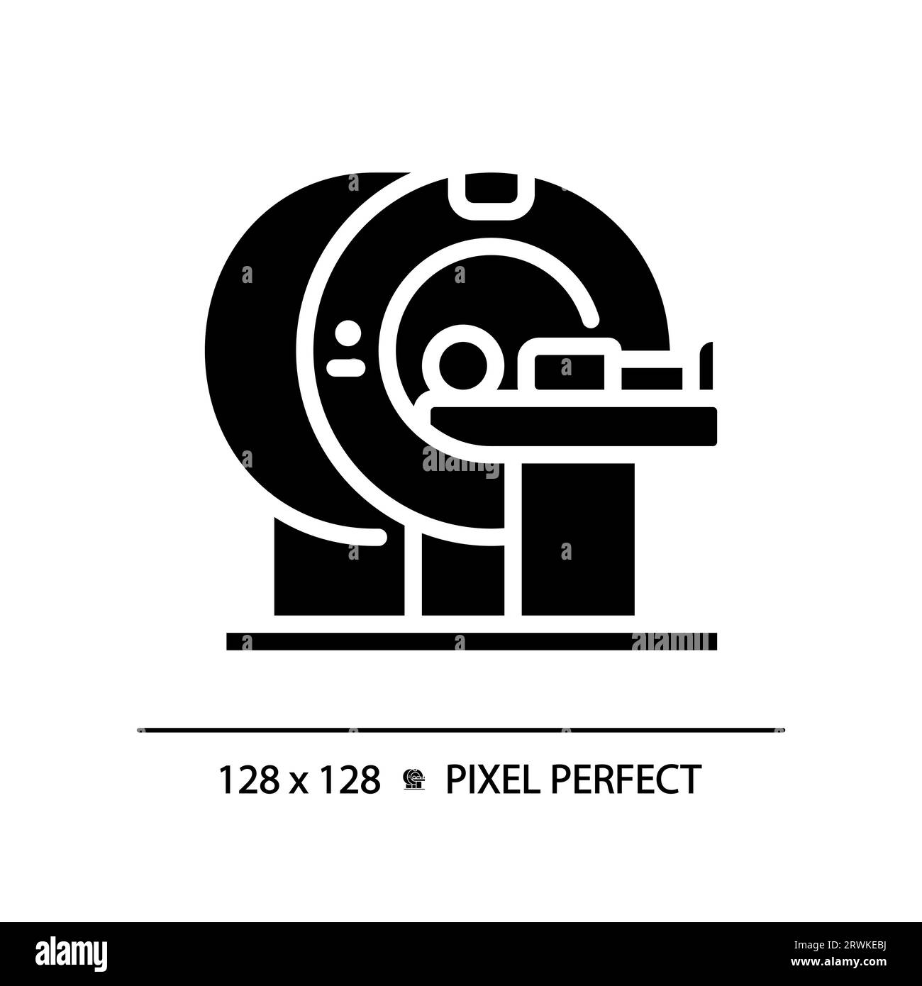 Symbol für Pixel Perfect Black Glyph des MRT-Geräts Stock Vektor