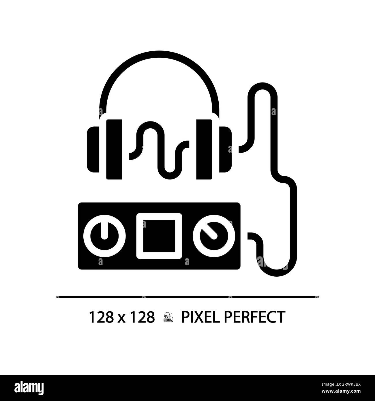 Audiometer Pixel Perfect Black Glyph Icon Stock Vektor