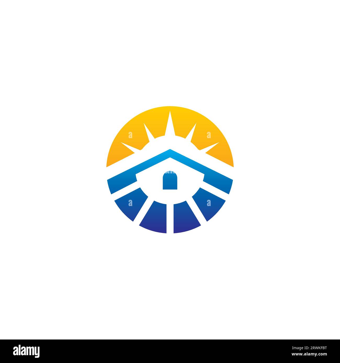 Solar Energy Logo Design Home Sun Logo Stock Vektor