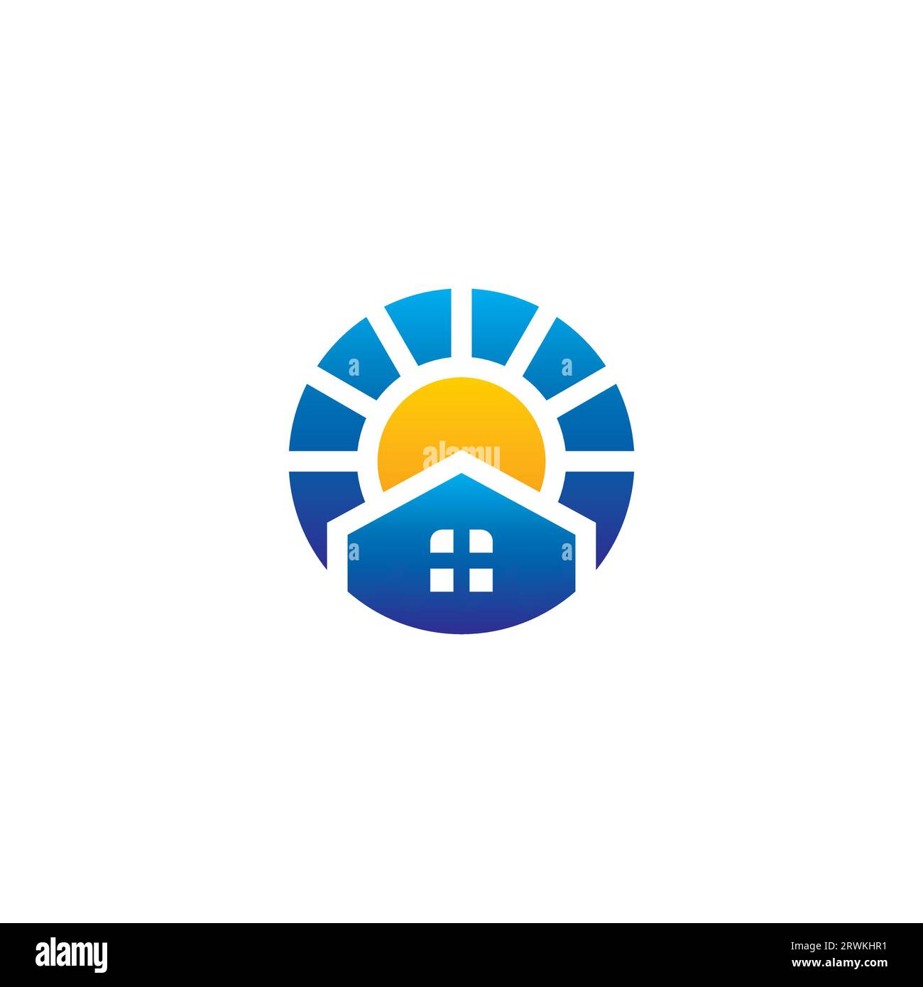 Solar Energy Logo – Einfaches Design. Home Solar Logo Stock Vektor