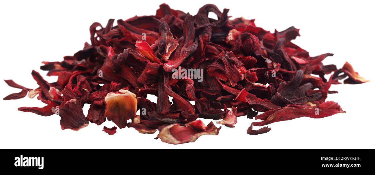 Hibiskus- oder Roseltee-Nahaufnahme Stockfoto