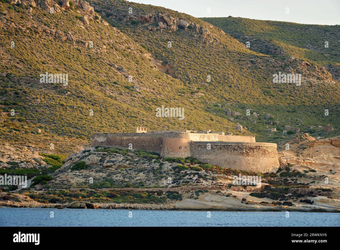 Castillo San Ramón, Playazo de Rodalquilar Stockfoto