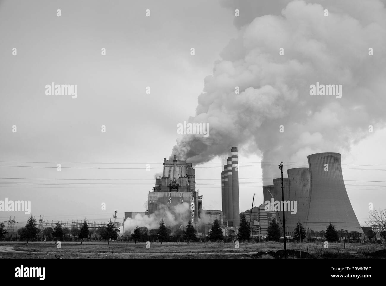 Luftverunreinigung und thermische Kraftwerke im allgemeinen Stockfoto