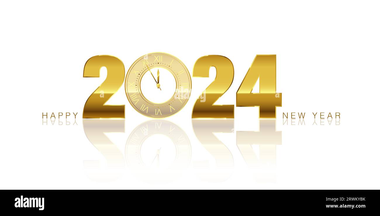 Frohes neues jahr 2024 karte Stock-Vektorgrafiken kaufen - Alamy