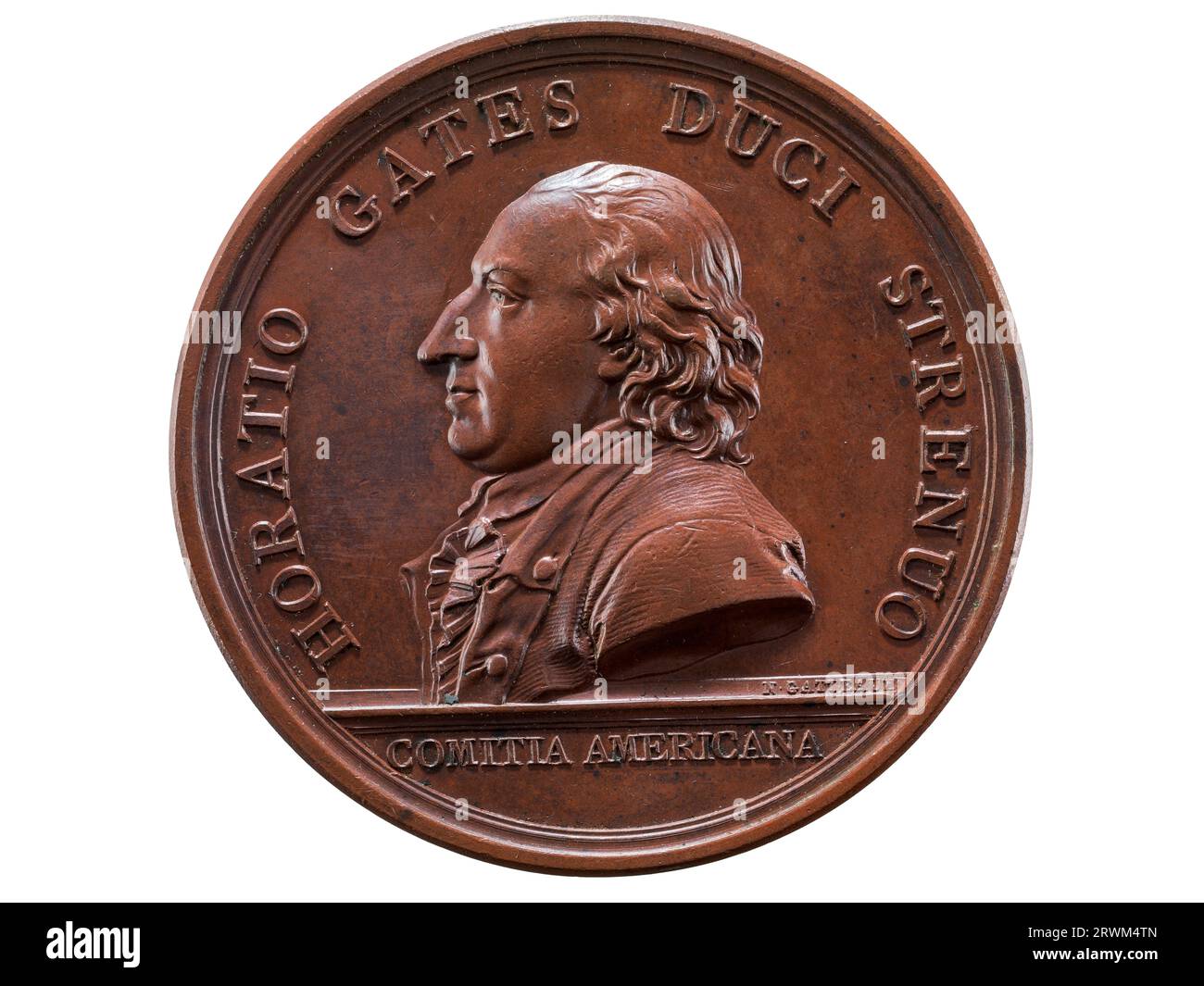 Medaille, Horatio Gates in Saratoga, 1777, Vorderseite. 1991.0357.0147. Stockfoto