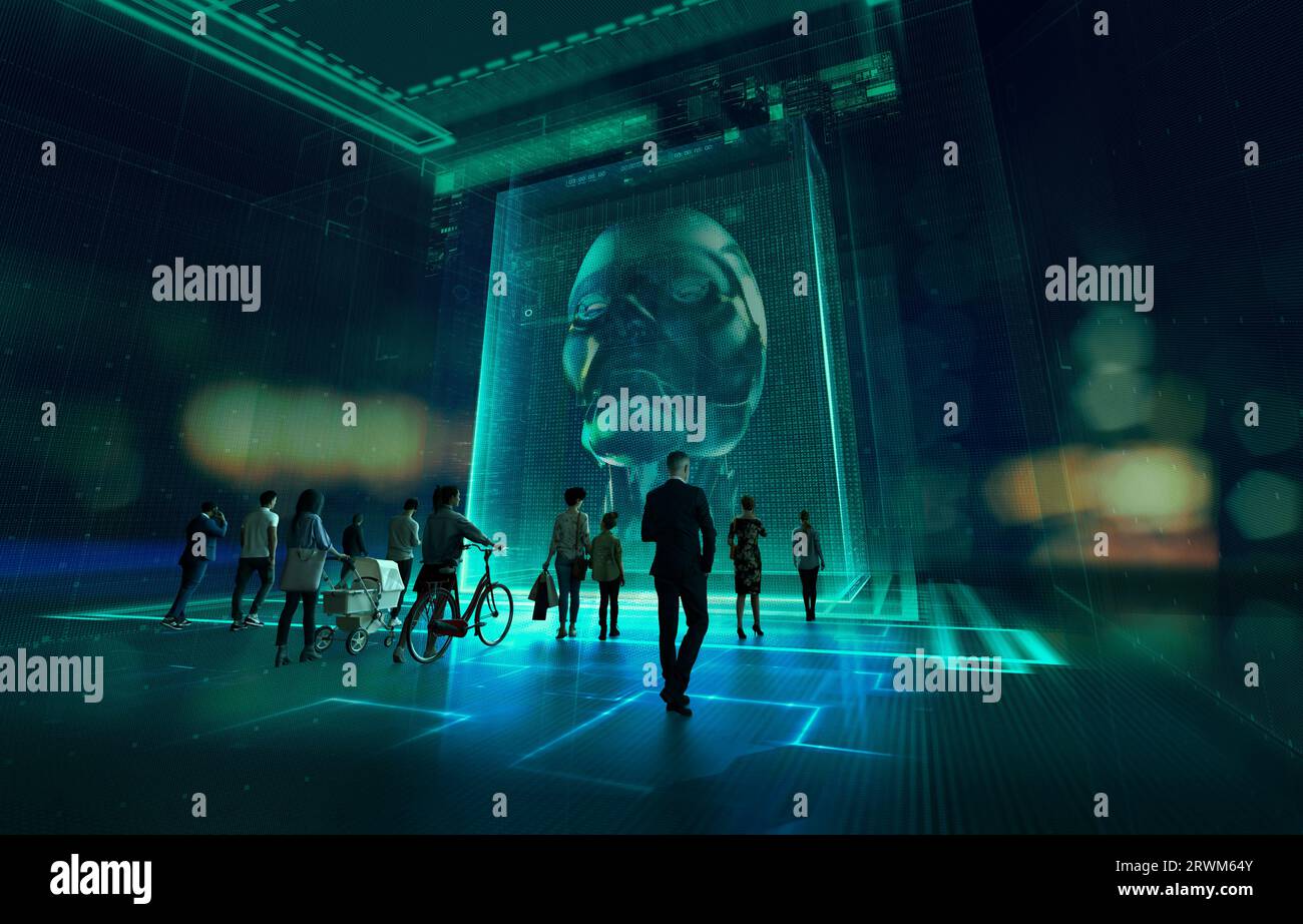 Futuristisches Bild von AI Gate Stockfoto