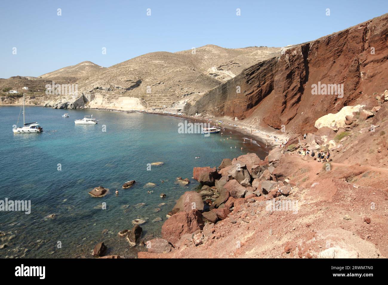 Red Beach, Insel Santorini, Griechenland Stockfoto