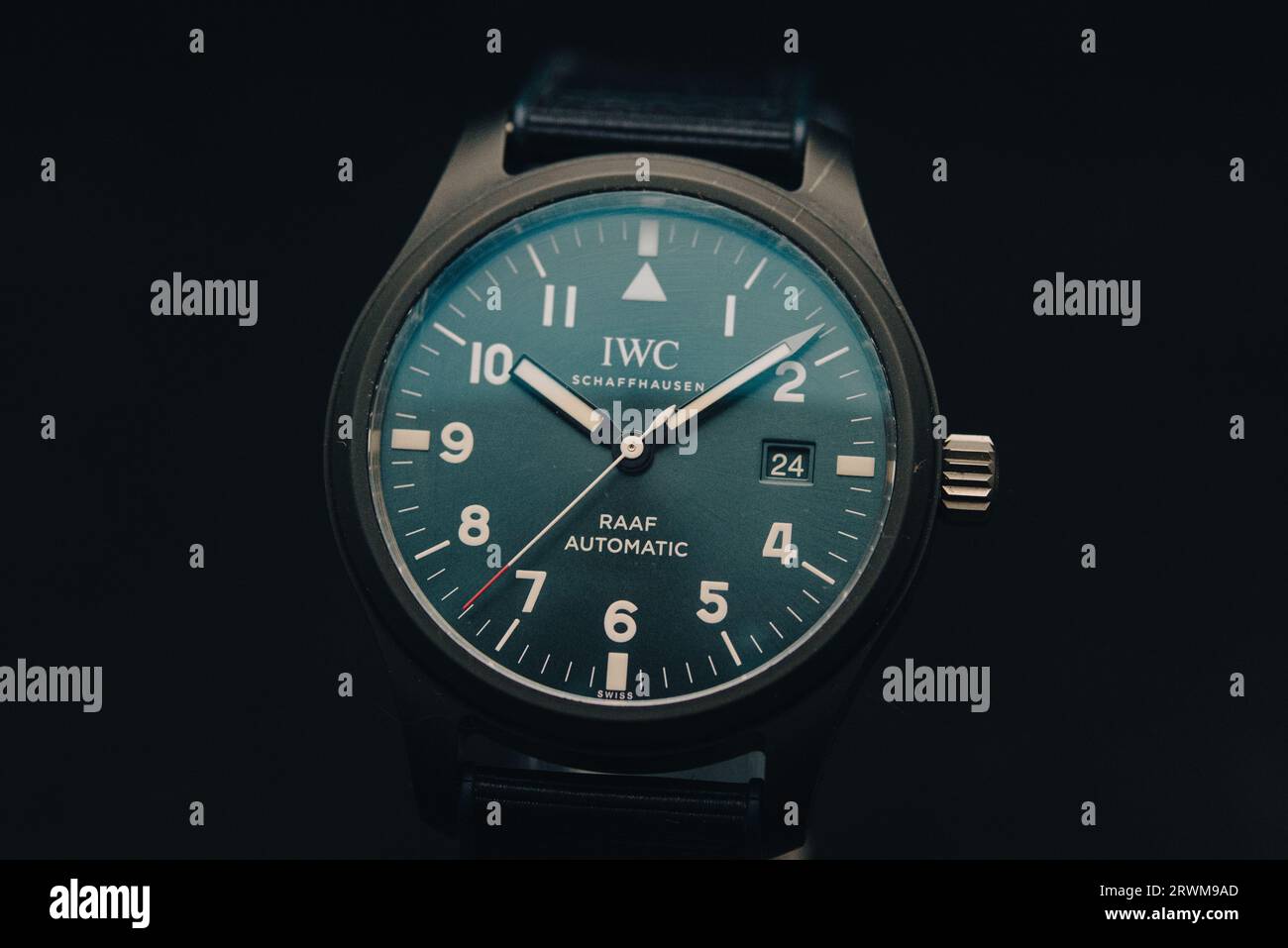 Bilder der speziellen IWC RAAF Automatic-Pilotenuhr, die mit der RAAF anlässlich ihres 100-jährigen Bestehens gefertigt wurde Stockfoto