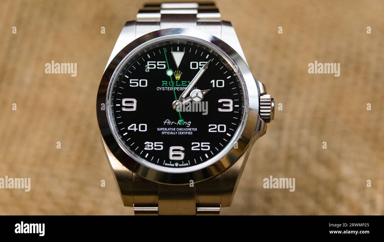 Fotografien eines Rolex Air King 2023 Referenz 126900 Stockfoto