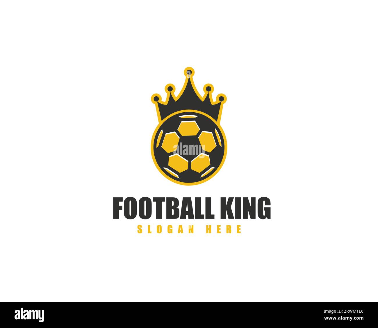 Design-Vorlage für das Fußballlogo. Fußball-Logo-Design. Vektor-Illustration des Fußball-Logos. Stock Vektor