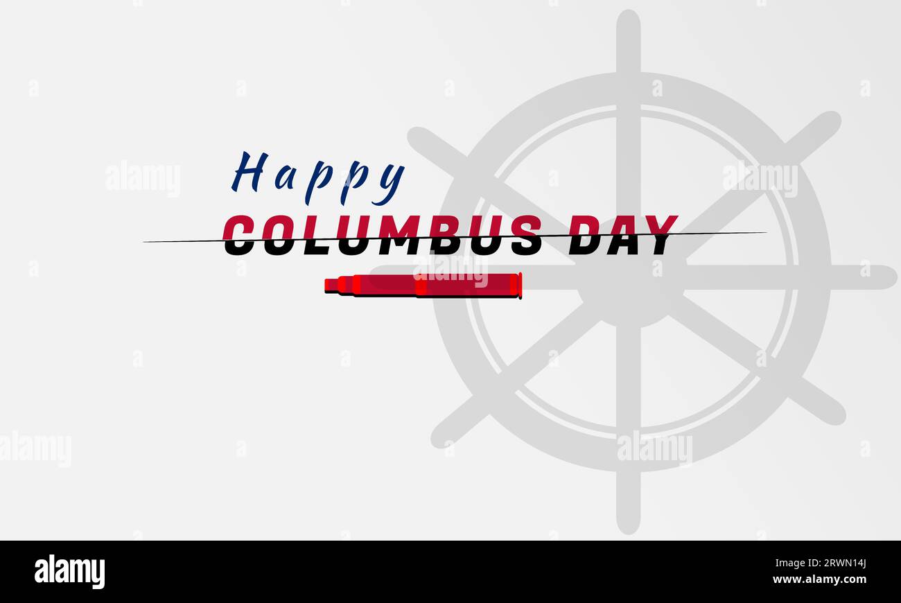 Weihnachtsgrüßkarte. Hintergrundvorlage „Happy columbus Day“ mit Slice-Texteffekt. Vektorillustration. Geeignet für Banner, Tapeten, Schilder Stock Vektor