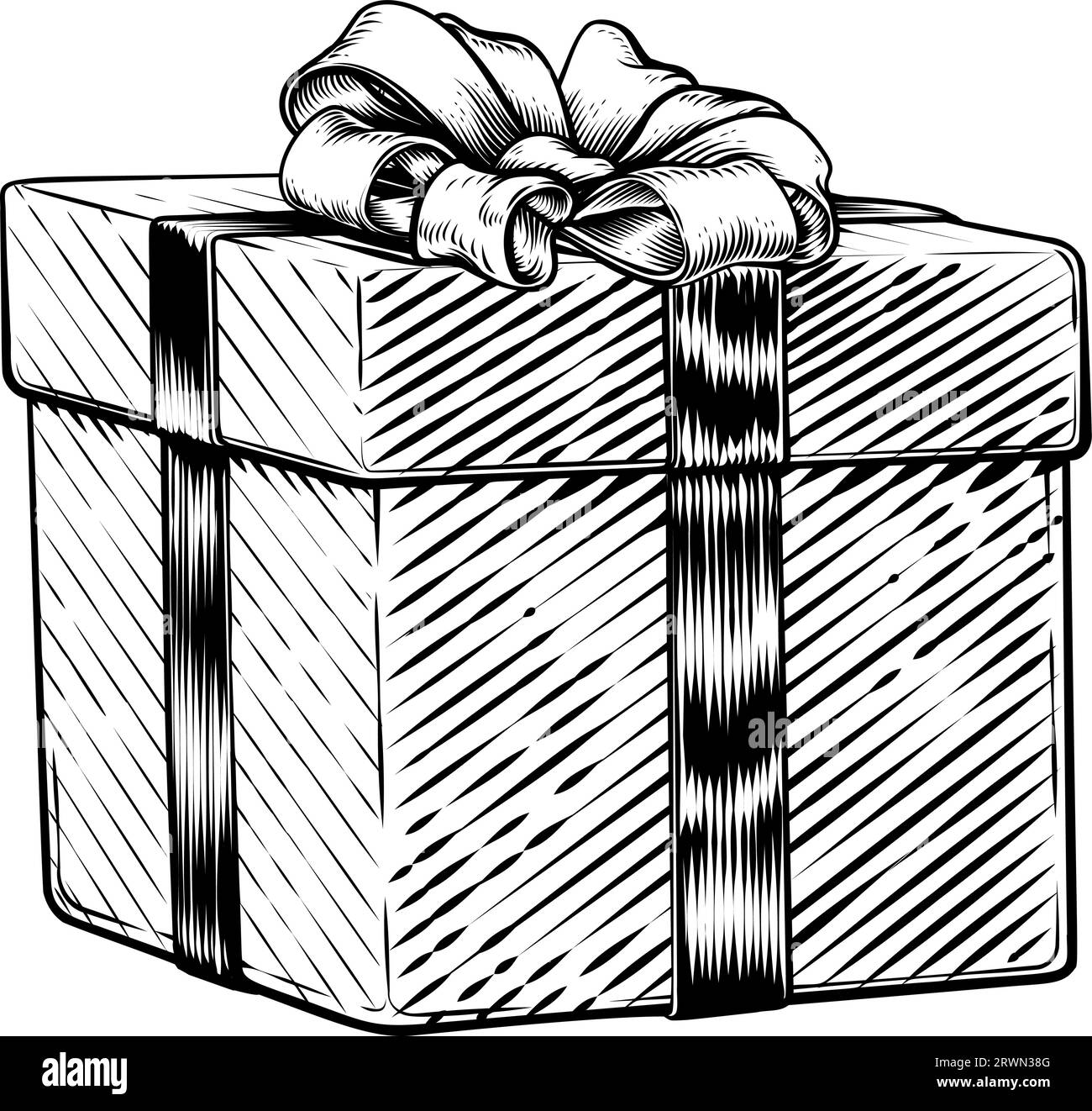 Weihnachtsgeschenk Geburtstagsgeschenk Vintage Geschenkbox Schleife Stock Vektor
