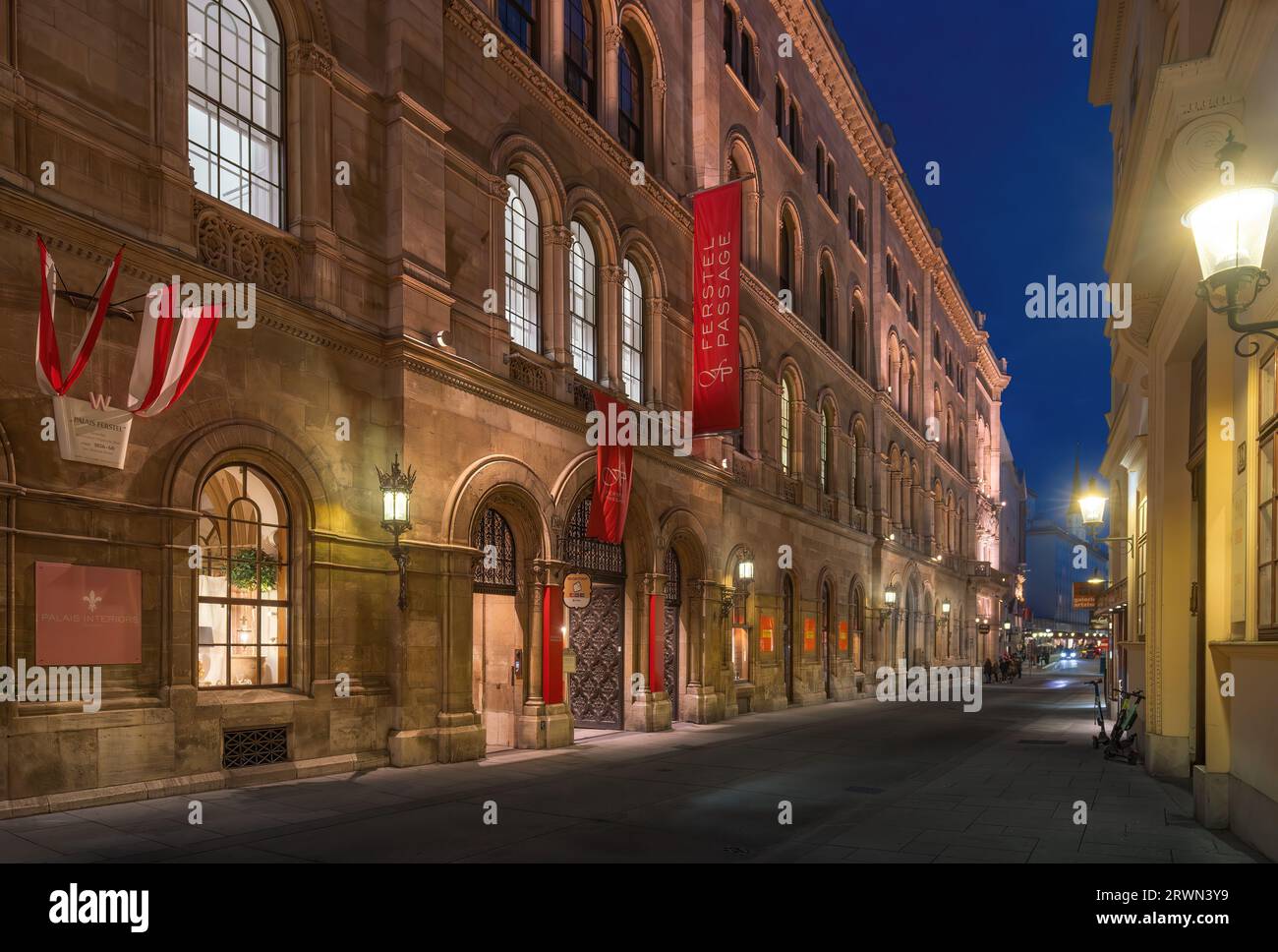 Palais Ferstel bei Nacht - Wien, Österreich Stockfoto