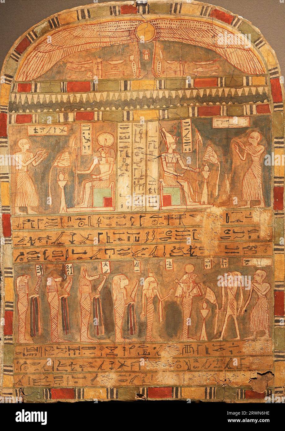 Holzbegräbnis von Pakhery, Sainte-Zeit, Ägypten, 685-525 v. Chr. Stockfoto