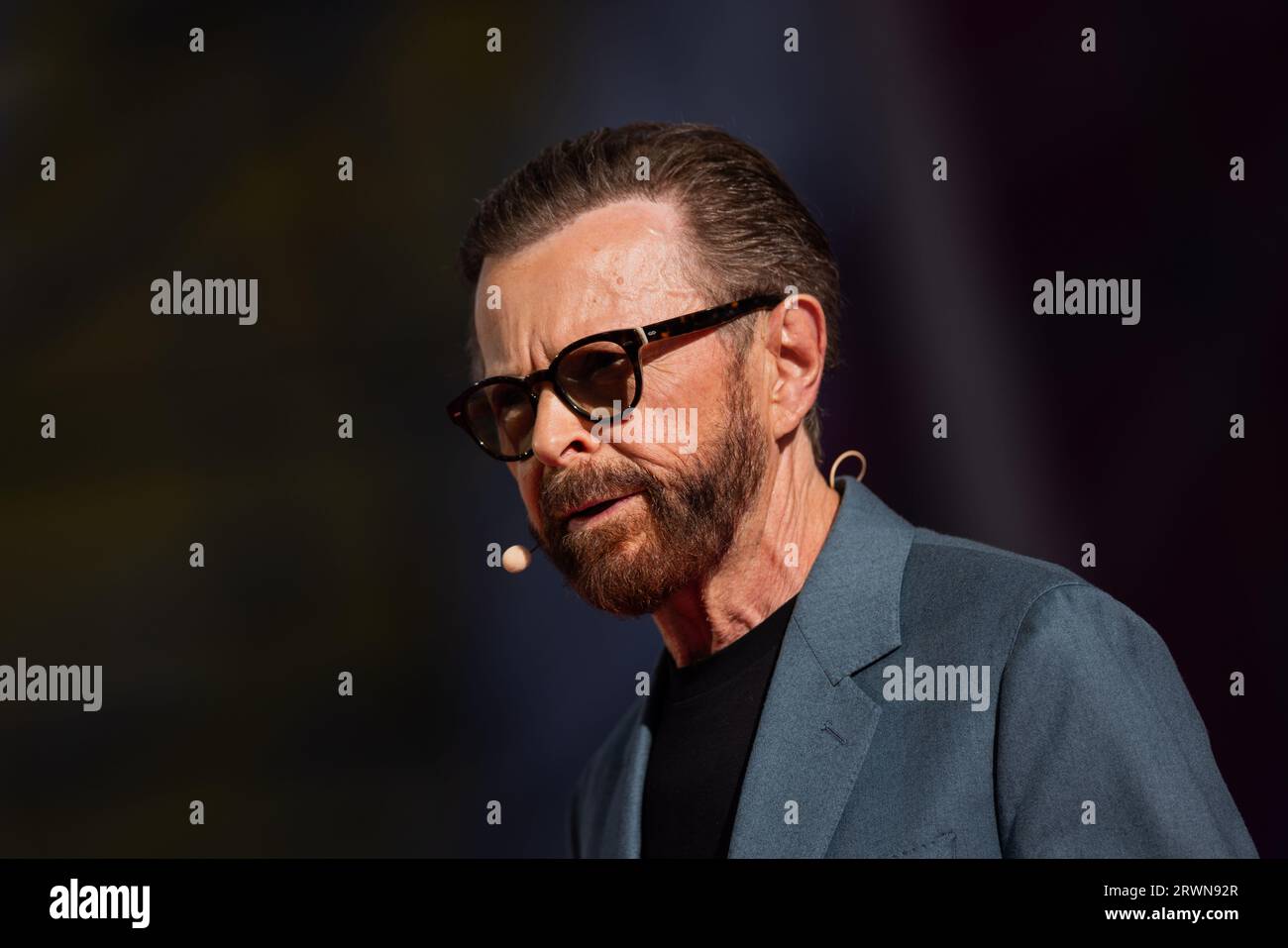 Köln, Deutschland. September 2023. Björn Ulvaeus, Gründungsmitglied von ABBA, spricht auf dem Digital X Digital Congress im Media Park. Quelle: Rolf Vennenbernd/dpa/Alamy Live News Stockfoto